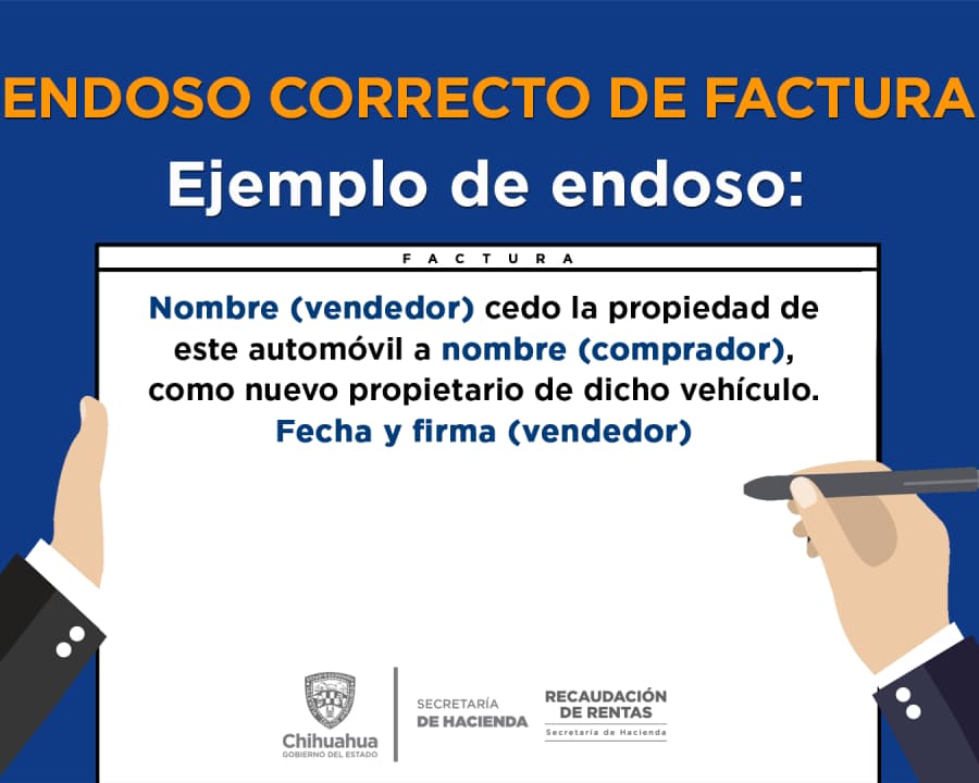 Ejemplo de endoso de una factura