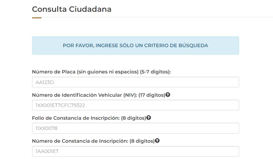Página web de Repuve